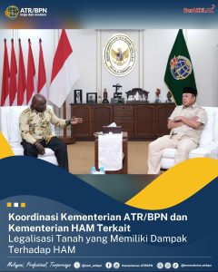 Koordinasi Kementerian ATR/BPN dengan Kementerian HAM, Bahas Legalisasi Tanah yang Memiliki Dampak Terhadap HAM