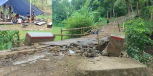 Tujuh Bulan Terbengkalai, Warga Bantargadung Bergerak Perbaiki Jembatan Ambruk Secara Swadaya